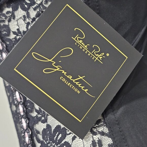 Rene Rofe Lingerie  Lace Corset Top with Attached Garters - Picture 8 of 9